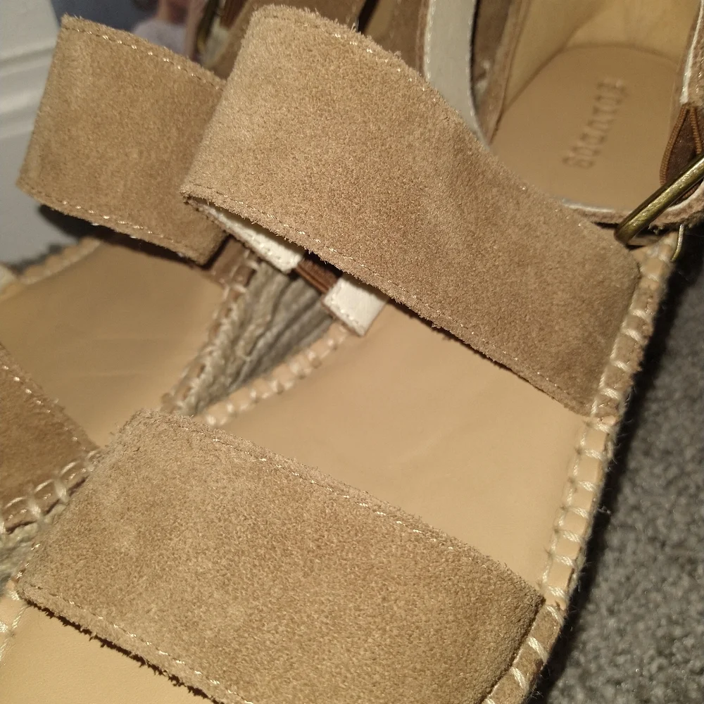 Soludos Brown Suede Espadrille Platform Sandals